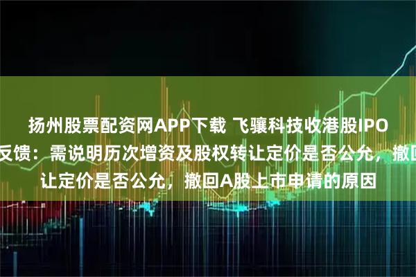 扬州股票配资网APP下载 飞骧科技收港股IPO证监会境外上市备案反馈：需说明历次增资及股权转让定价是否公允，撤回A股上市申请的原因